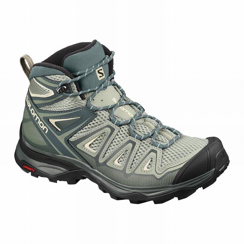 Botas De Montaña Salomon Mujer Verde - Salomon Argentina X ULTRA MID 3 AERO ,359124-RWG